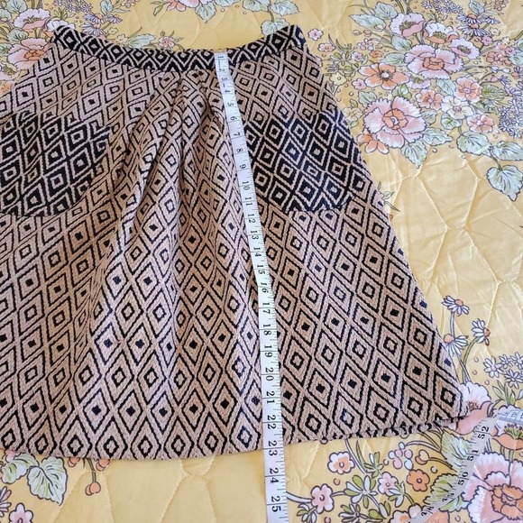 Anthropologie Lauren Moffatt Geometric Neutral Academia skirt w/ pockets Size 10 - Picture 5 of 12
